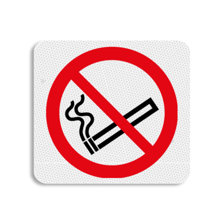 Vlak terreinbord 119x109mm - Pictogram Roken verboden