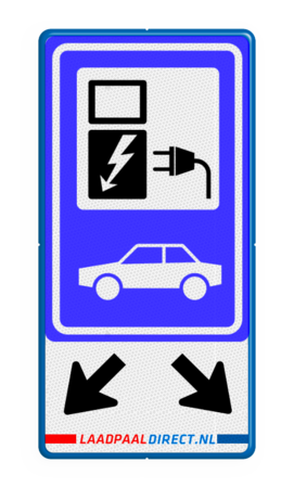 Verkeersbord RVV E08o - oplaadpunt + pijlen - LAADDIRECT.NL - BE04b