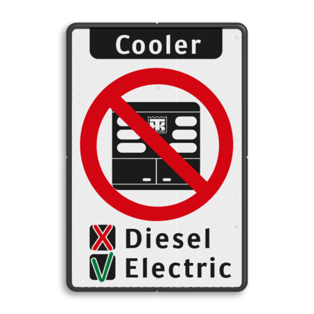 Informatiebord Use Cooler Instructions, voor Diesel en Electric