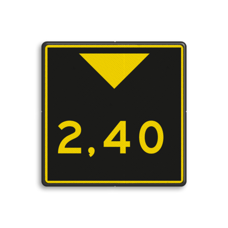 Scheepvaartbord BPR G.5.2 - Aanduiding hoogte geel/zwart
