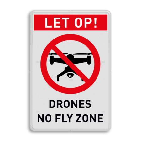 Verkeersbord Drones no fly zone - reflecterend