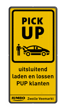 Informatiebord parkeren PUP klanten JUMBO huisstijl