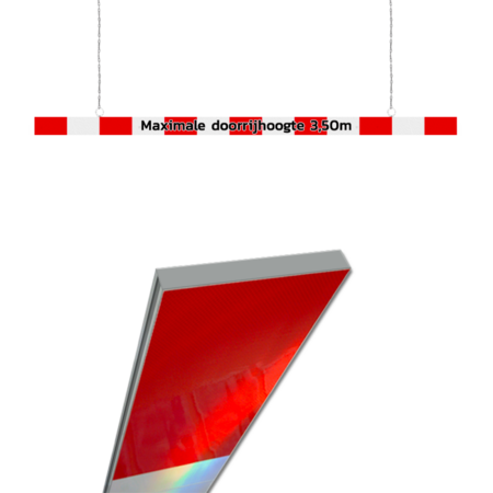 Hoogtebegrenzer dubbelzijdig 200mm aluminium kokerprofiel + eigen tekst