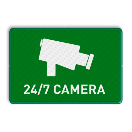 Informatiebord - 24/7 Camerabewaking - Groen / Wit