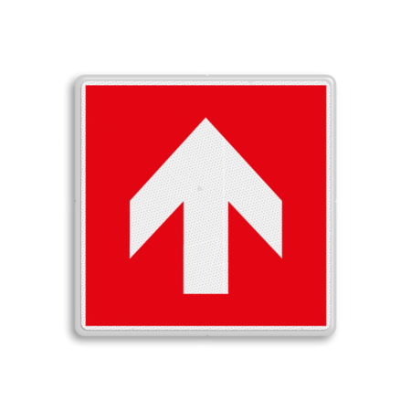 Brand bord met brand pictogram voor richting brandbestrijdingsmiddel