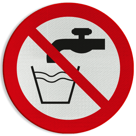 Reflecterende sticker of bord Pictogram P005 - Geen drinkwater