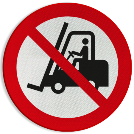 Verbodsbord P006 - Geen toegang voor vorkheftrucks en andere industriële voertuigen