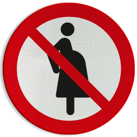 Veiligheidspictogram P042 - Verboden voor zwangere vrouwen - reflecterend