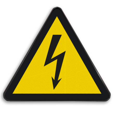 Veiligheidspictogram W012 - Gevaar voor elektrische spanning - reflecterend