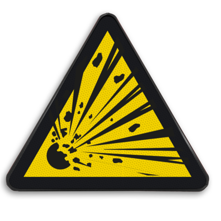 Veiligheidspictogram W002 - Gevaar voor explosieve stoffen - reflecterend