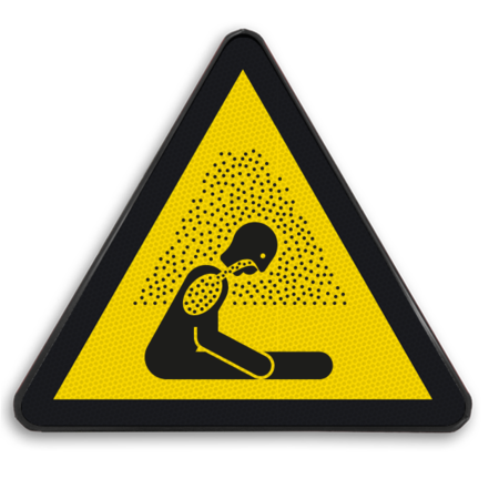 Veiligheidspictogram W041 - Gevaar voor verstikkende atmosfeer - reflecterend