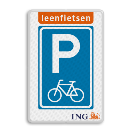 Parkeerbord Parkeren Leenfietsen met logo