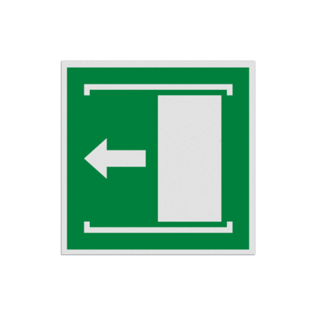Reflecterende sticker of bord Pictogram E034 - Deur naar links schuiven om te openen