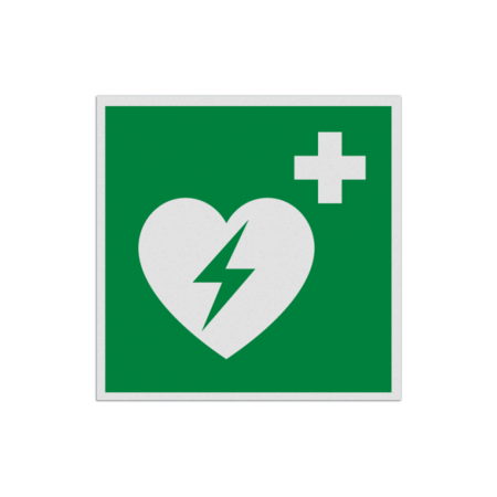 Rettungszeichen Piktogram E010 - Automatisierter externer Defibrillator (AED)