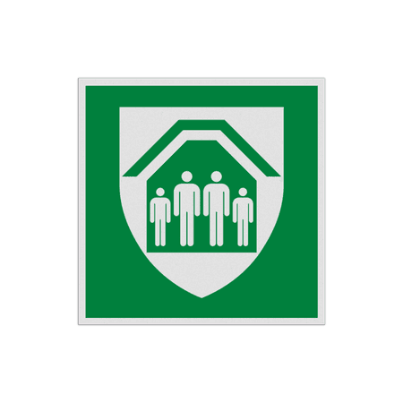 Reflecterende sticker of bord Pictogram E021 - Schuilplaats