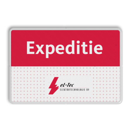Informatiebord 3:2 - Expeditie + bedrijfslogo