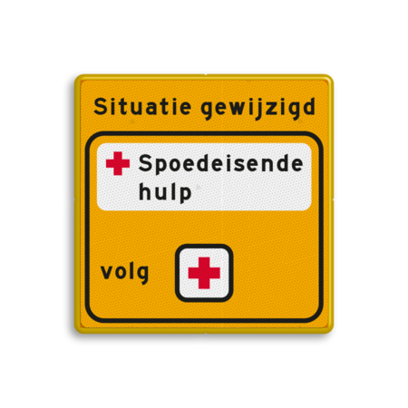 Fluor Routebord Situatie gewijzigd, volg route met pictogram