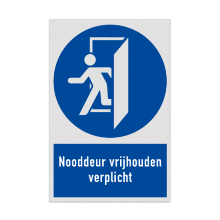 Veiligheisdpictogram MG30 - Nooddeur vrijhouden verplicht - reflecterend