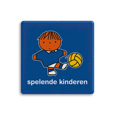 Attentiebord Dick Bruna - jongetje met voetbal - LV.AB.H1