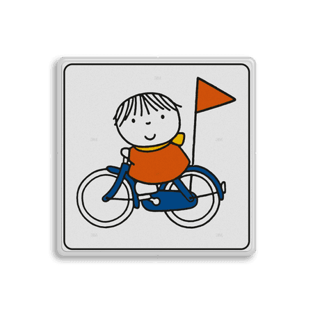 Attentiebord Dick Bruna - op de fiets - LV.AB.G11