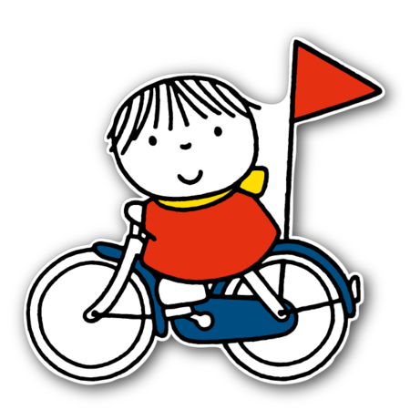 Silhouetbord Dick Bruna - joep op de fiets - LV.SB.H11