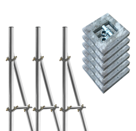 Rohrrahmen A03 | 3700mm über dem Boden - inklusive Betonblock