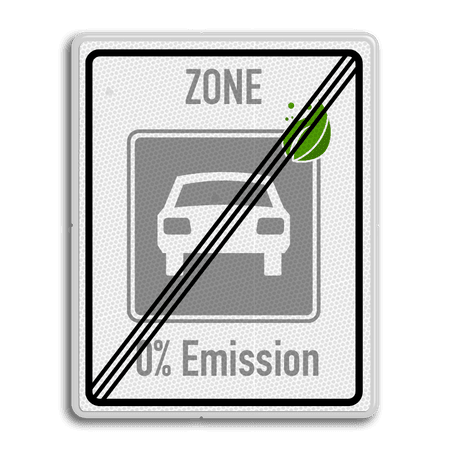 Verkeersbord einde zone ZERO Emissie - milieuzone