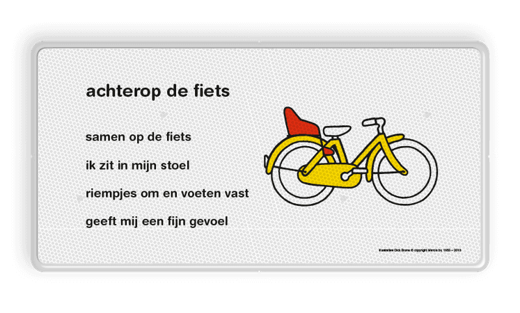 Lesbord Dick Bruna - achterop de fiets - LV.LB.F4