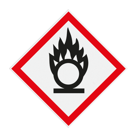 Reflecterende sticker of bord Pictogram GHS03 - Gevaar oxiderende stoffen