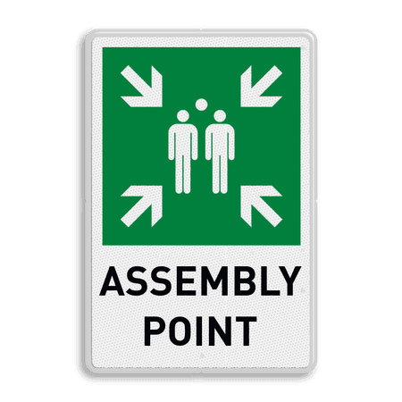 Verzamelplaats BHV bord met Engelse tekst ASSEMBLY POINT