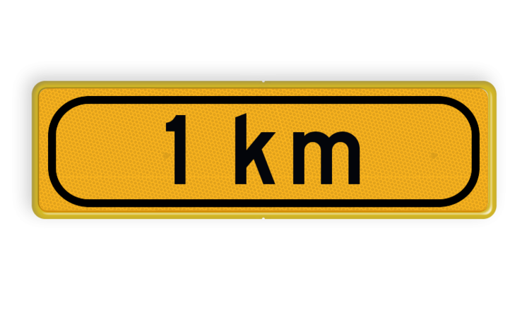 Onderbord met afstand 1 km - OB401t-1