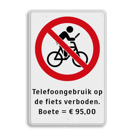 Verkeersbord - Telefoongebruik op fiets verboden