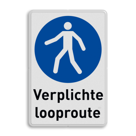 Veiligheidsbord M024 met tekst Verplichte looproute