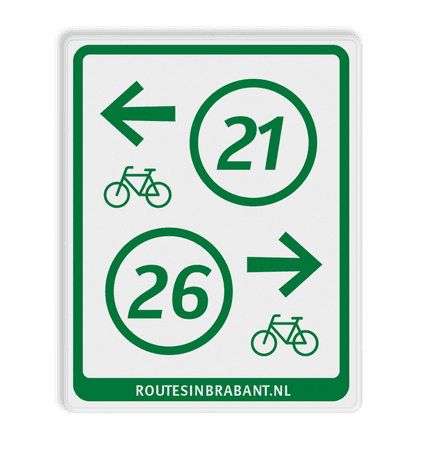 Knooppuntbord K Fietsroute DOR 300x380mm