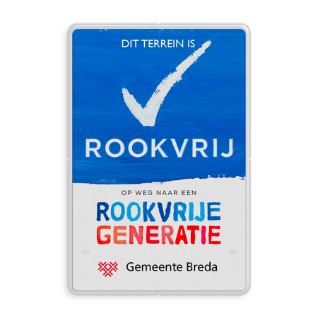 Rookvrij terrein - Informatiebord - Op weg naar een Rookvrije generatie - met logo