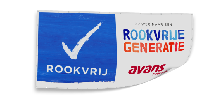 Spandoek PVC 2:1 - ROOKVRIJE GENERATIE + eigen tekst/logo