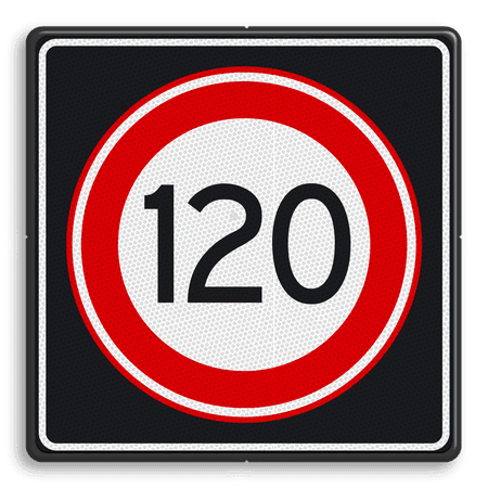 Verkeersbord RVV A01 120s - Maximum snelheid 120 km/h