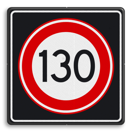Verkeersbord RVV A01 130s - Maximum snelheid 130 km/h