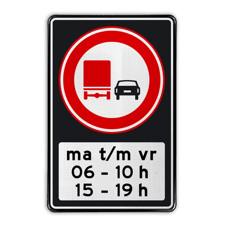 Verkeersbord RVV F03 OB206p2s - Inhaalverbod vrachtauto's