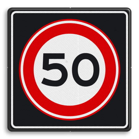Verkeersbord RVV A01 50s - Maximum snelheid 50 km/h