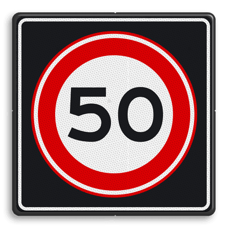 Verkeersbord RVV A01 50s - Maximum snelheid 50 km/h