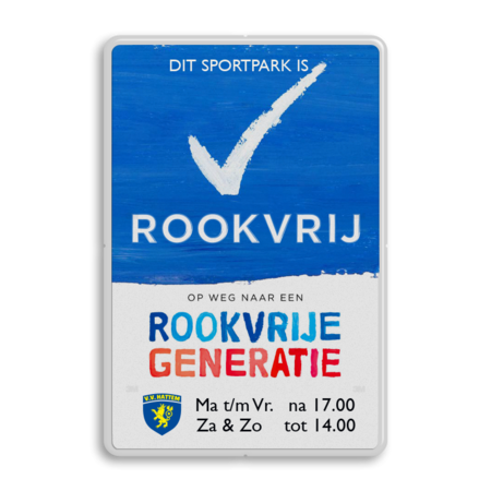 Informatiebord Rookvrij Vereniging met logo