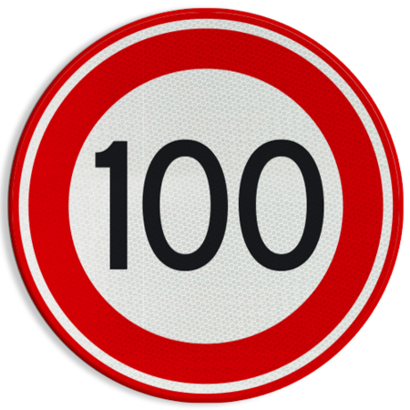 Verkeersbord RVV A01-100 - Maximum snelheid 100 km/h