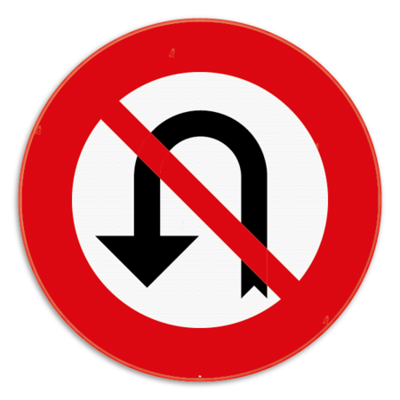 Verkeersbord SB250 C33 - Vanaf het verkeersbord tot en met het volgend kruispunt, verbod te keren