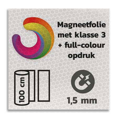 Magneetbord reflecterend klasse 3 met full colour opdruk