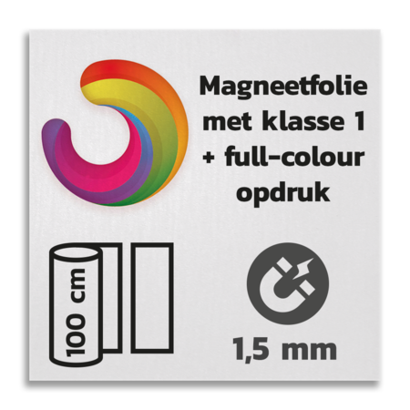 Magneetbord reflecterend klasse 1 met full colour opdruk