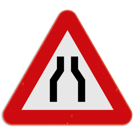 Verkeersbord SB250 A7a - Rijbaanversmalling