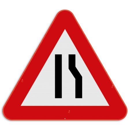 Verkeersbord SB250 A7c - Rijbaanversmalling rechts