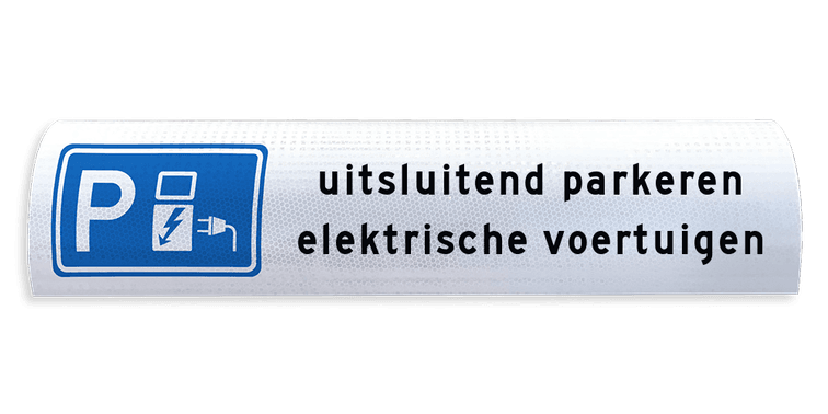 Parkeerbord voor betonrand / biggenrug - Elektrische voertuigen - breedte 600mm