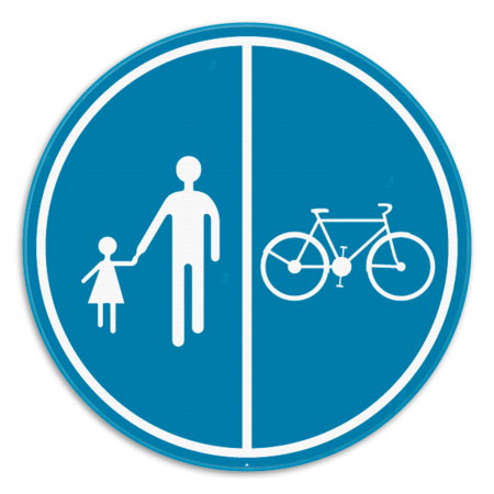 Verkeersbord SB250 D9b - Deel van de weg voorbehouden voor voetgangers en fietsers